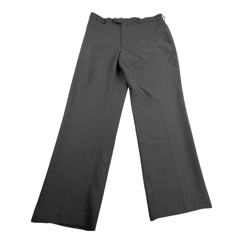 Linea Dome Men 36x30 Black Formal Dress Pant Slash Pockets Straight Leg LD01210